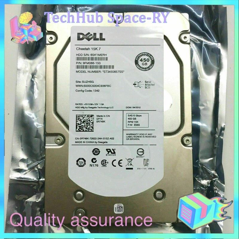 Dell 450GB R749K 0R749K 15K RPM 6Gb/s 16MB 3.5" SAS HDD Hard Drive ST3450857SS