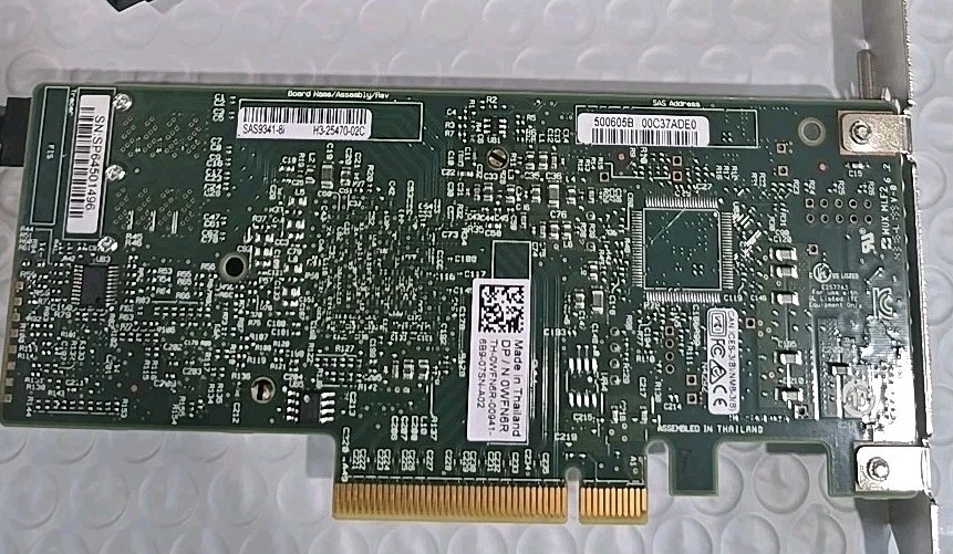 Dell LSI MegaRAID SAS 9341-8i 12GB PCI-E Raid Controller 0WFN6R