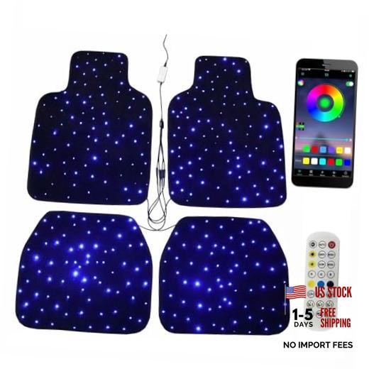 Starlight LED Car Floor Mats - 4pcs Shiny Sky Star Light - App