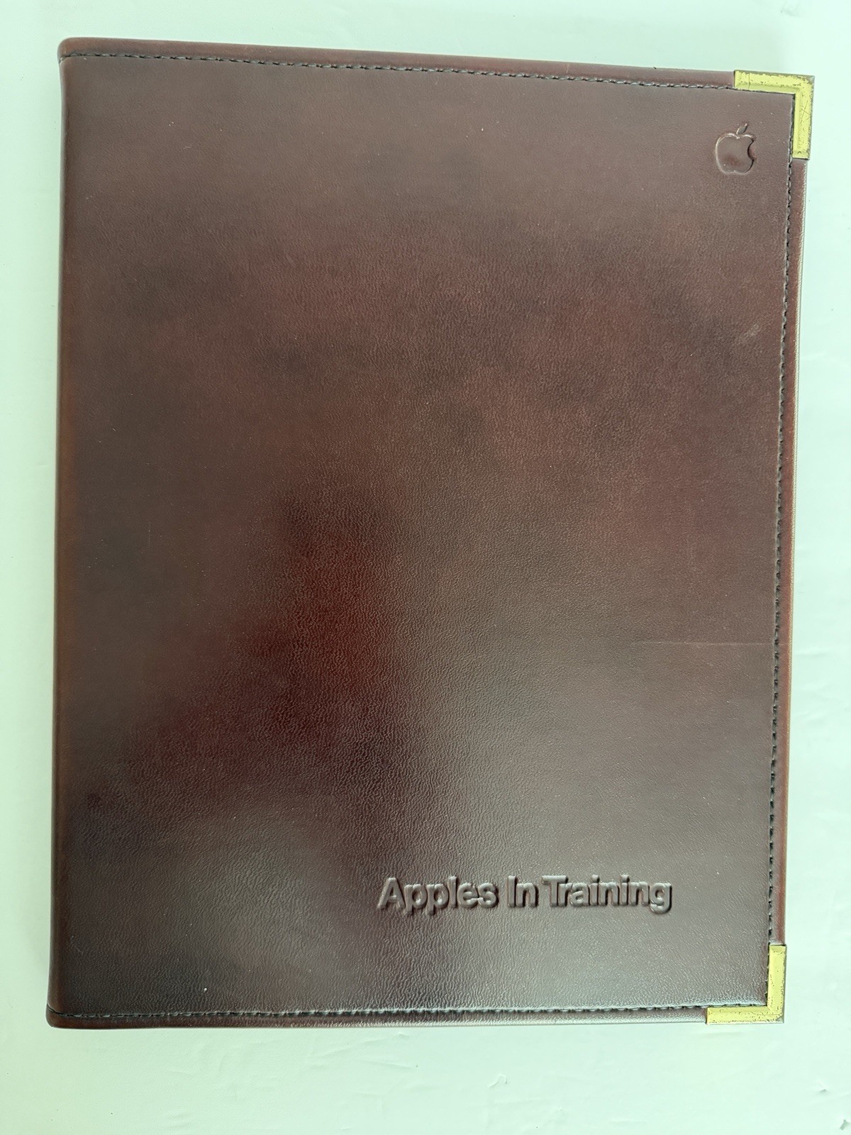 Vintage Apple Computer Apples In Training Padfolio Burgundy Embossed Logo-Rare