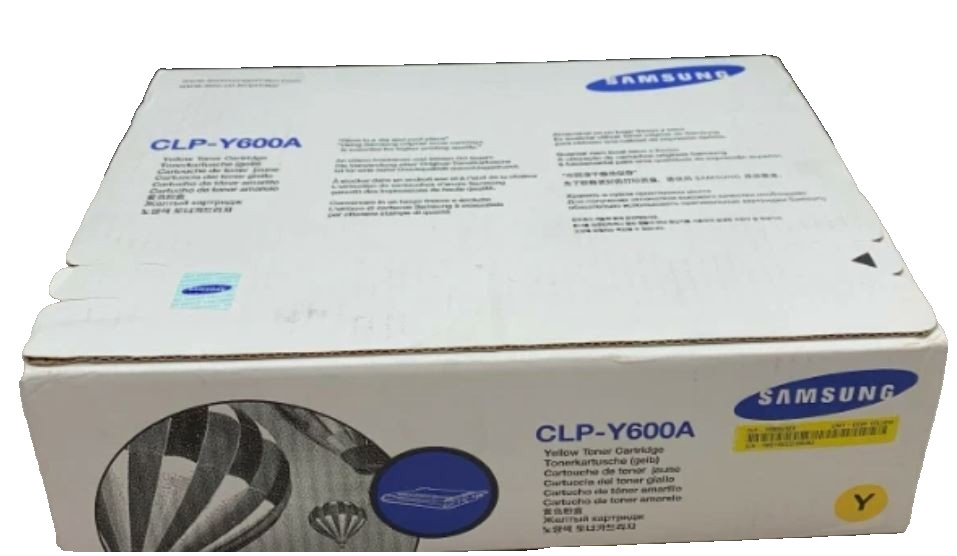 **LOT OF 2** GENUINE SAMSUNG CLP-Y600A CLP-M600A TONER CARTRIDGES