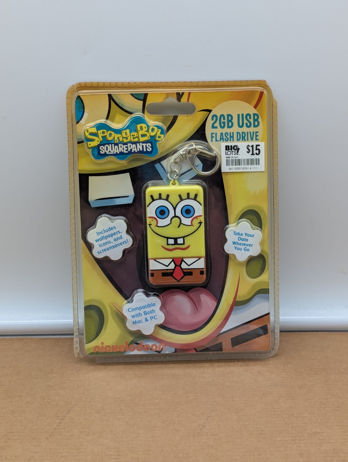 New Sealed Nickelodeon SpongeBob SquarePants USB Flash Drive 2GB With Wallpapers