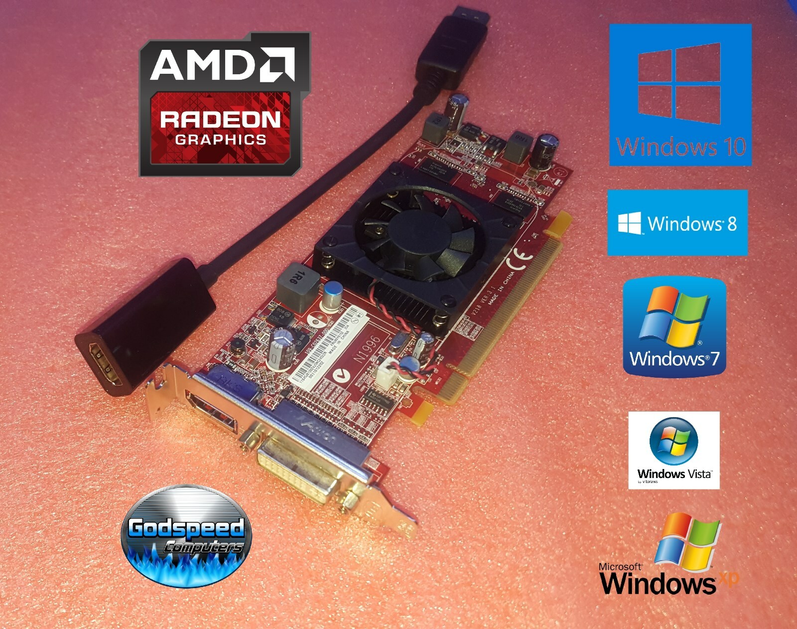 HP EliteDesk SFF 705 800 (G1 G2 G3) DVI HDMI DP Video Graphics Card, Low Profile