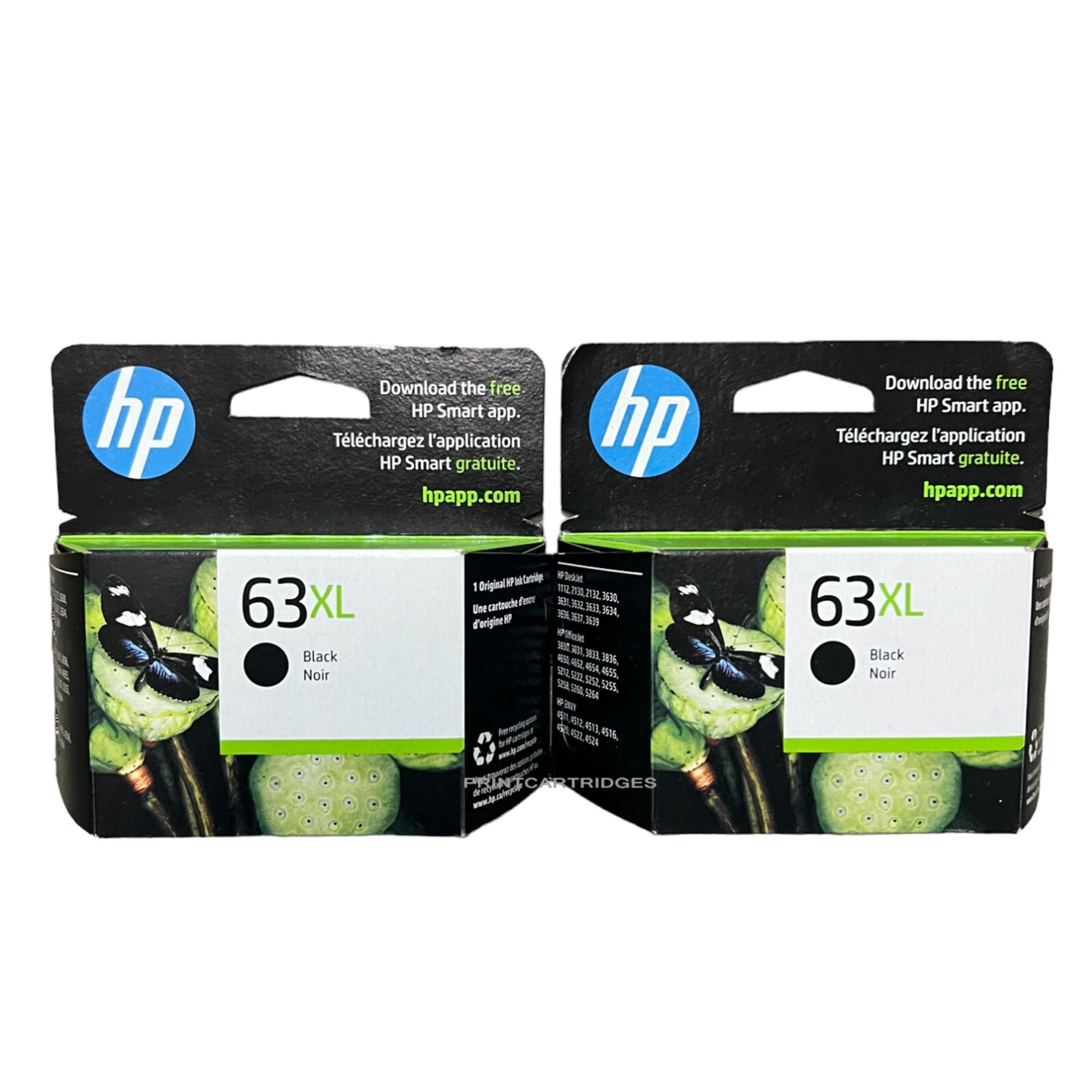 2pcs HP 63XL Black Genuine Ink Cartridges In Retail Box Not Expired