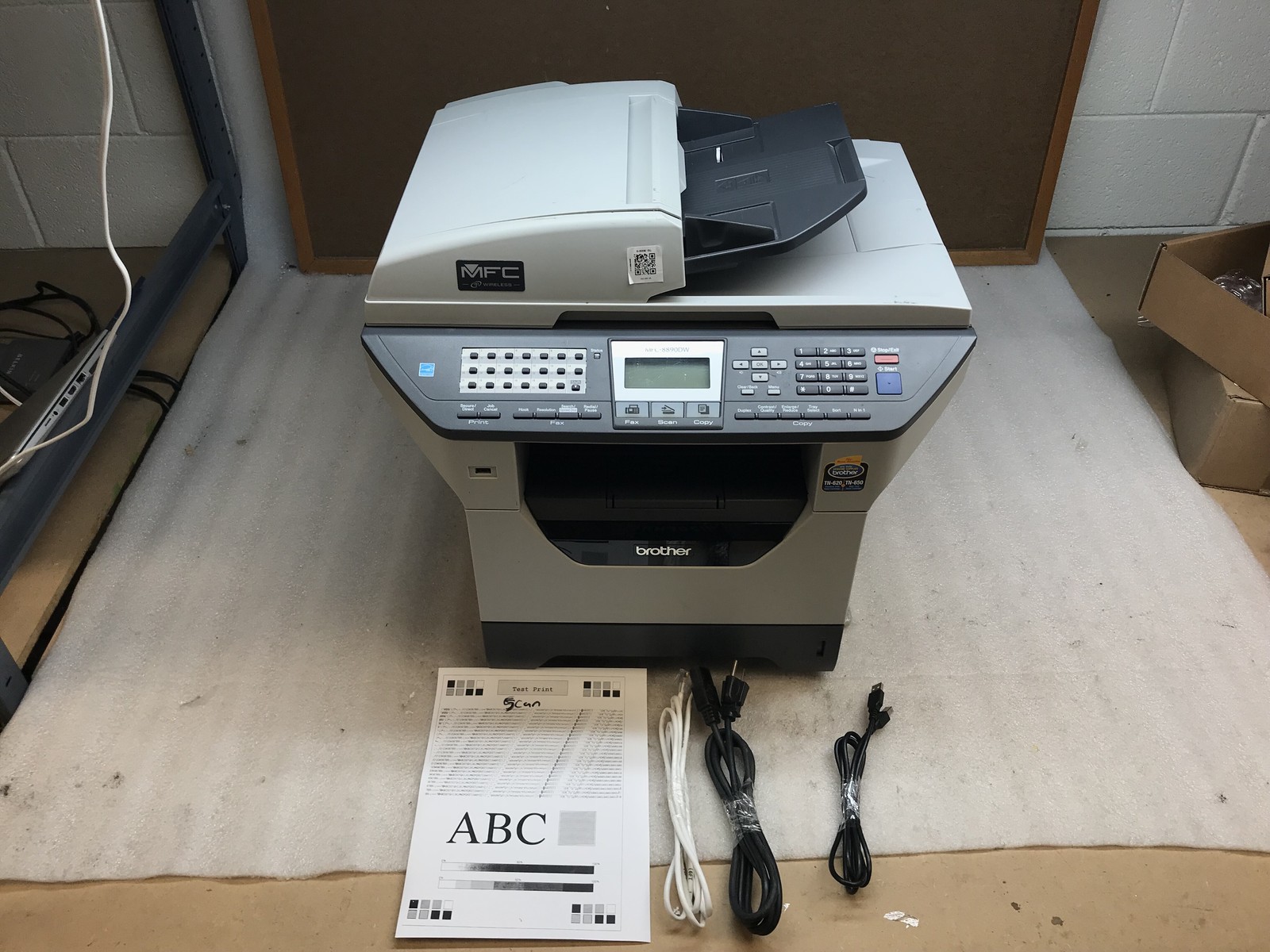 Brother MFC-8890DW Monochrome AIO Laser printer 24K Pages w/ Toner - Tested