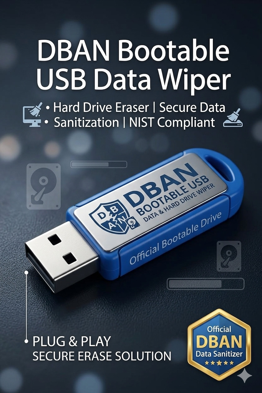 DBAN - Hard Drive Eraser | Bootable USB 3.0 | Wipe, Destory, Erase