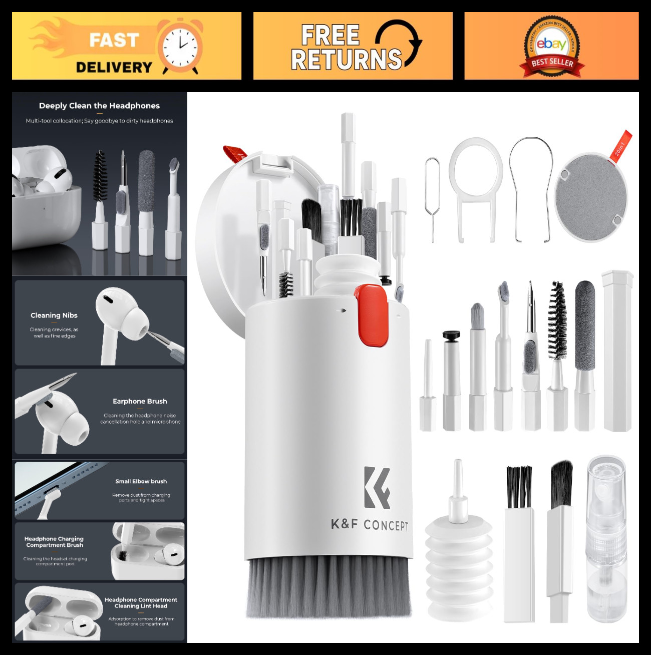 20-in-1 Keyboard Cleaning Kit Phone Camera PC Earphone Lens Pen Blower