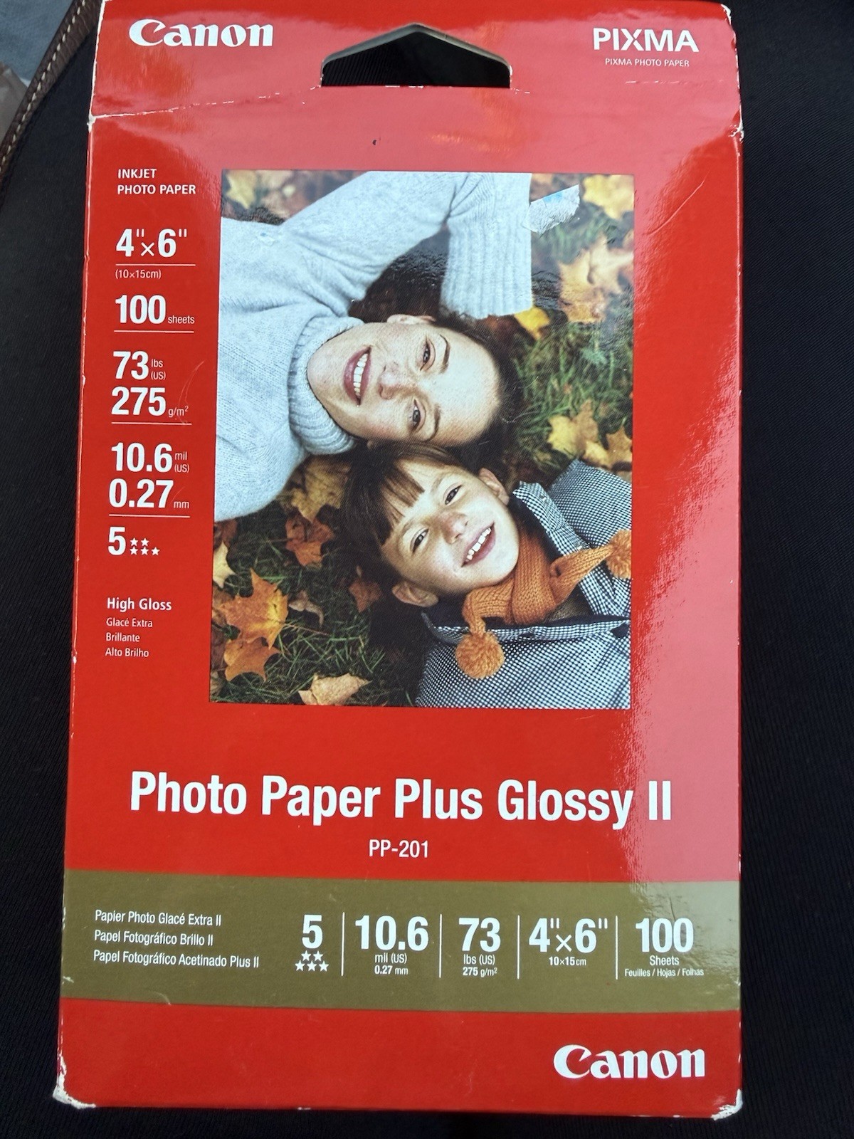 Canon Photo Paper Plus Glossy II 4x6 100 Sheets PP-201 Inkjet Photo Paper NEW