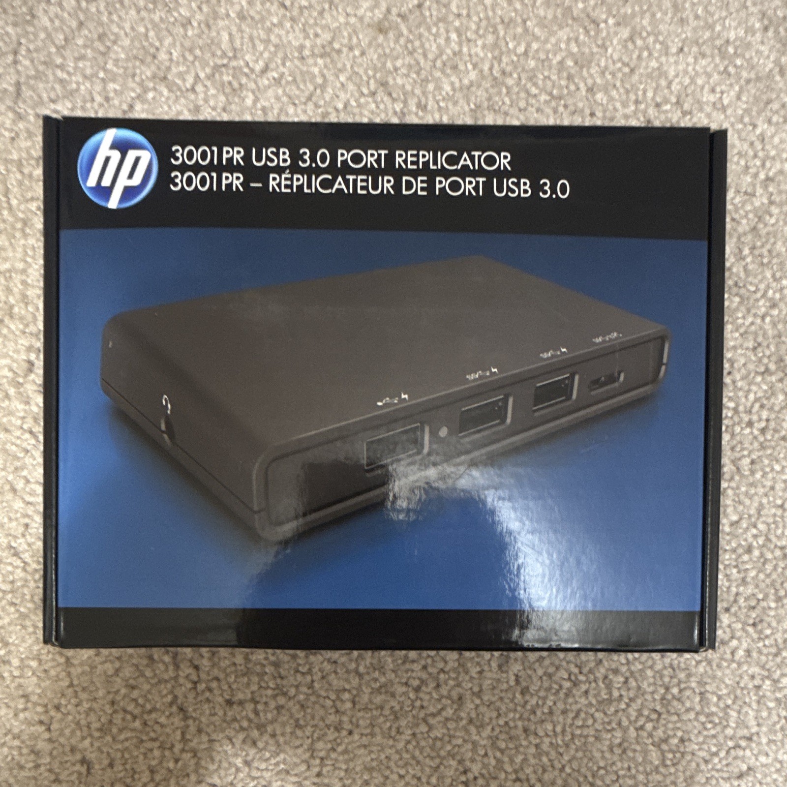 HP 3001PR Port Replicator Dock USB 3.0 HDMI VGA RJ-45 Audio Black