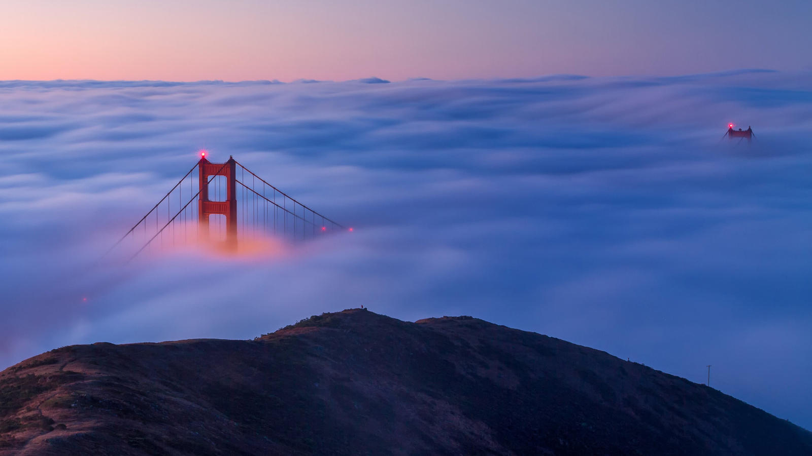 Landscape bridge mist golden gate san francisco bay Custom Gaming Mat Desk