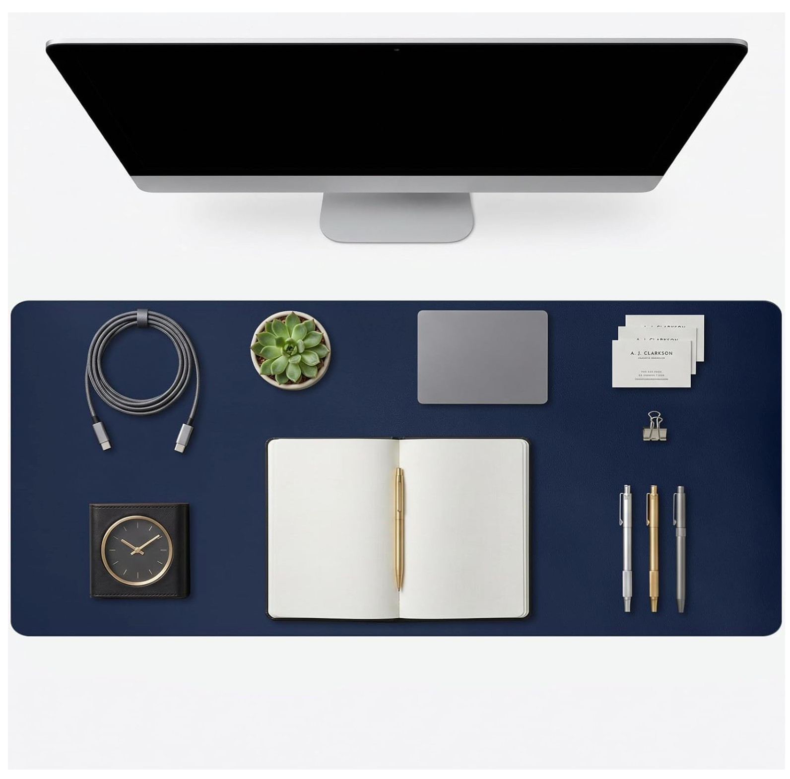 Large Leather Dual Sided Desk Pad Non-Slip Mouse Pad Office Home Writing Mat