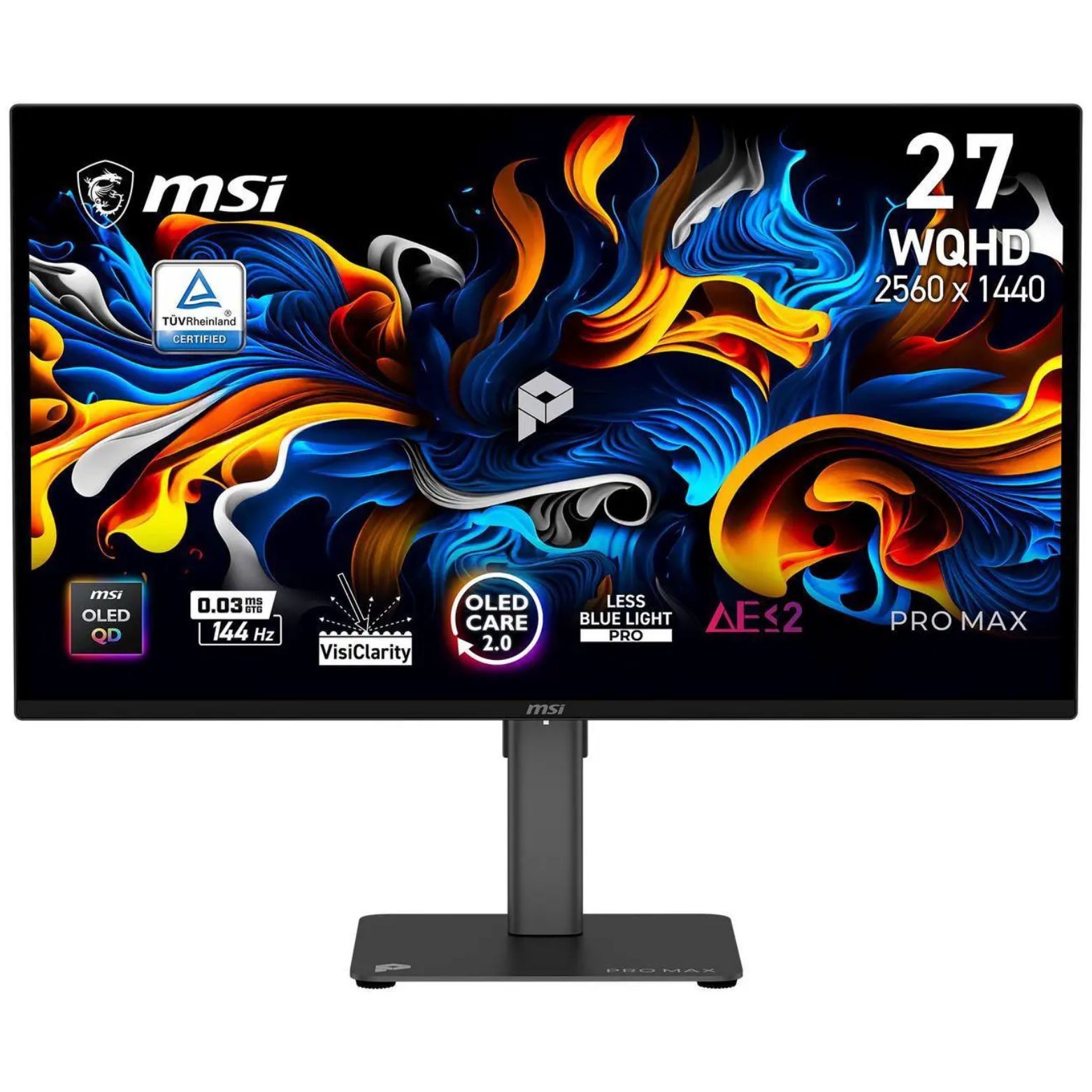 MSI PRO MAX 271QPX14G 27" WQHD QD-OLED Gaming Monitor 16:9 G-SYNC AMD FreeSync