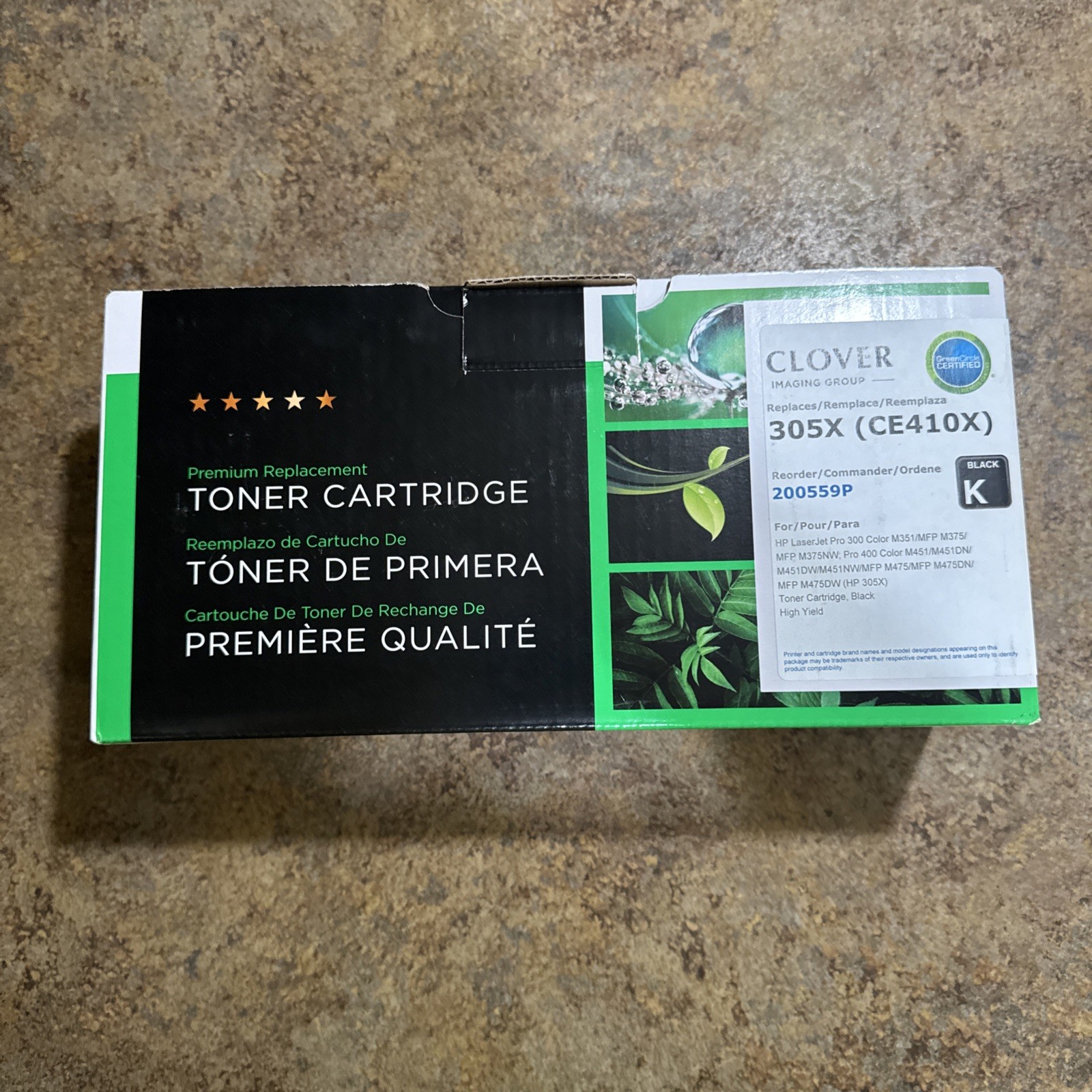 Clover Compatible 305X Black Extended Yield Toner 200967P CE410X HP