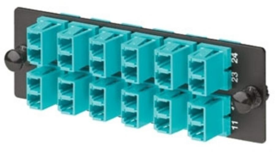 New and Real Panduit FAP12WAQDLCZ Fiber Adapter Panel 12 Duplex LC Multimode Aqu