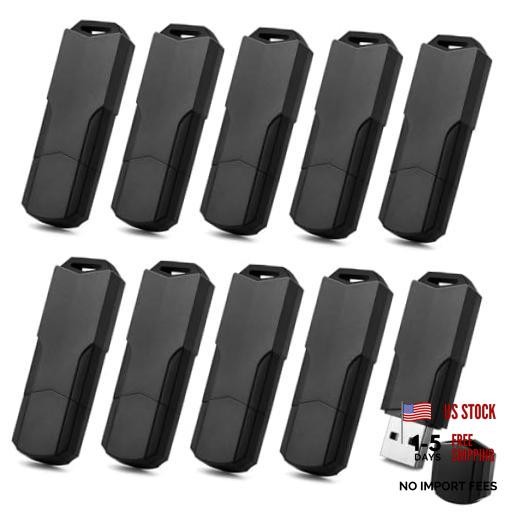 Flash Drives Pack, Sleek Matte USB Thumb Drive with Lanyards, 16GB 10 Black