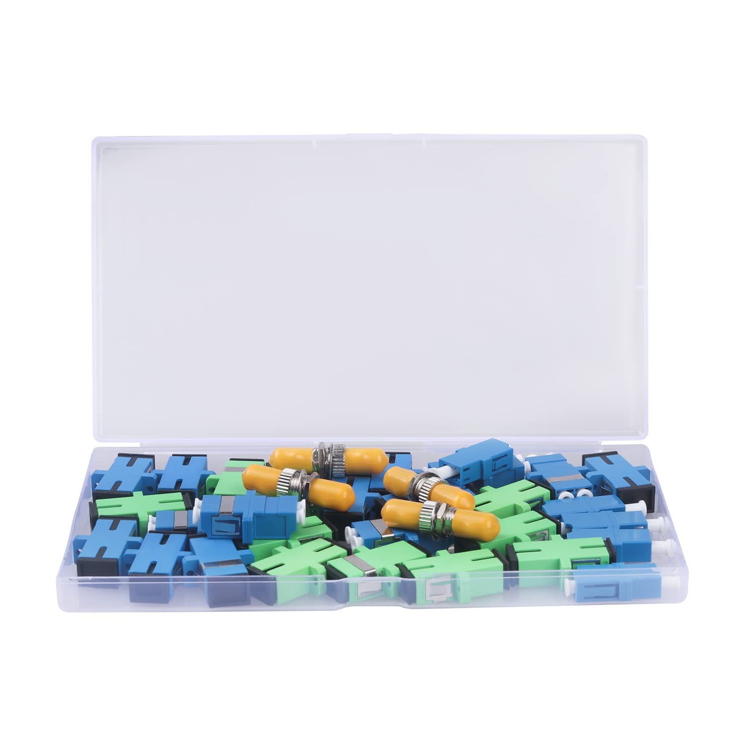 34 PCS Fiber Optic Couplers Kit SC/UPC SC/APC ST LC Adapter Single Multi Mode