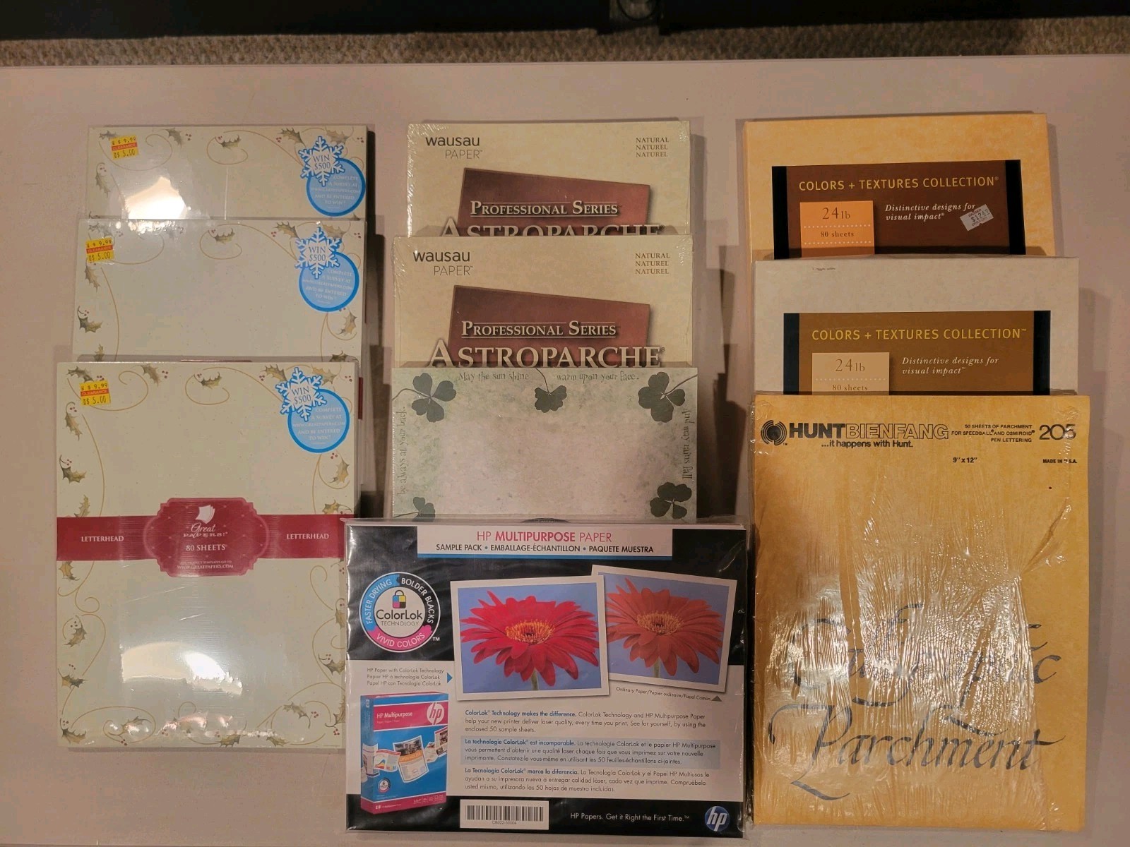 Huge (10x) New Paper Packs Letterhead Calligraphy HP Sample (Calligraphy Opened)