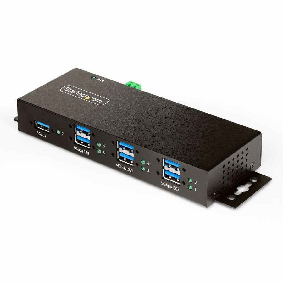 StarTech 7-Port Managed USB Hub, Heavy Duty Metal Industrial Housing, ESD &