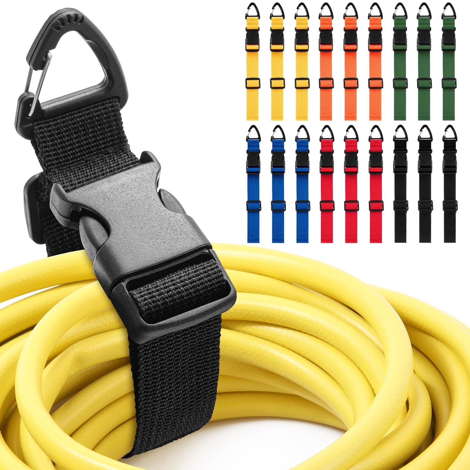 18 Pack Adjustable Extension Cord Holder Straps,Multicolor