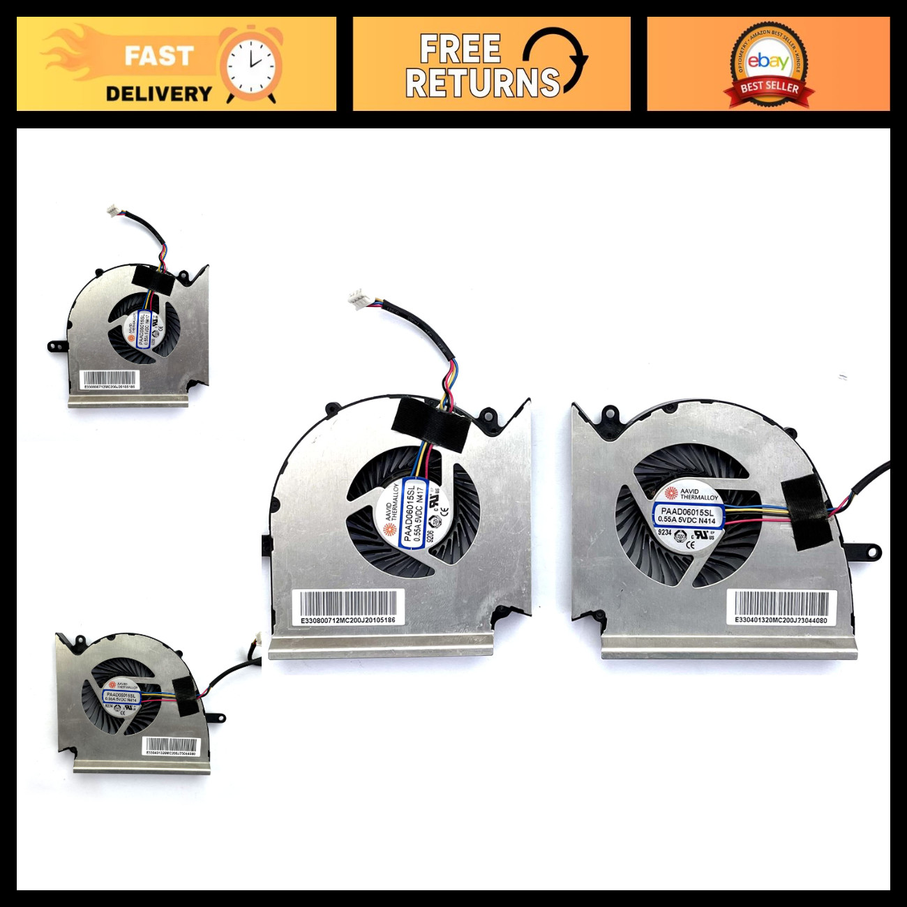 CPU GPU Cooling Fan Replacement for MSI GE75 GP75 GL75 WE75 - PABDD06015SL