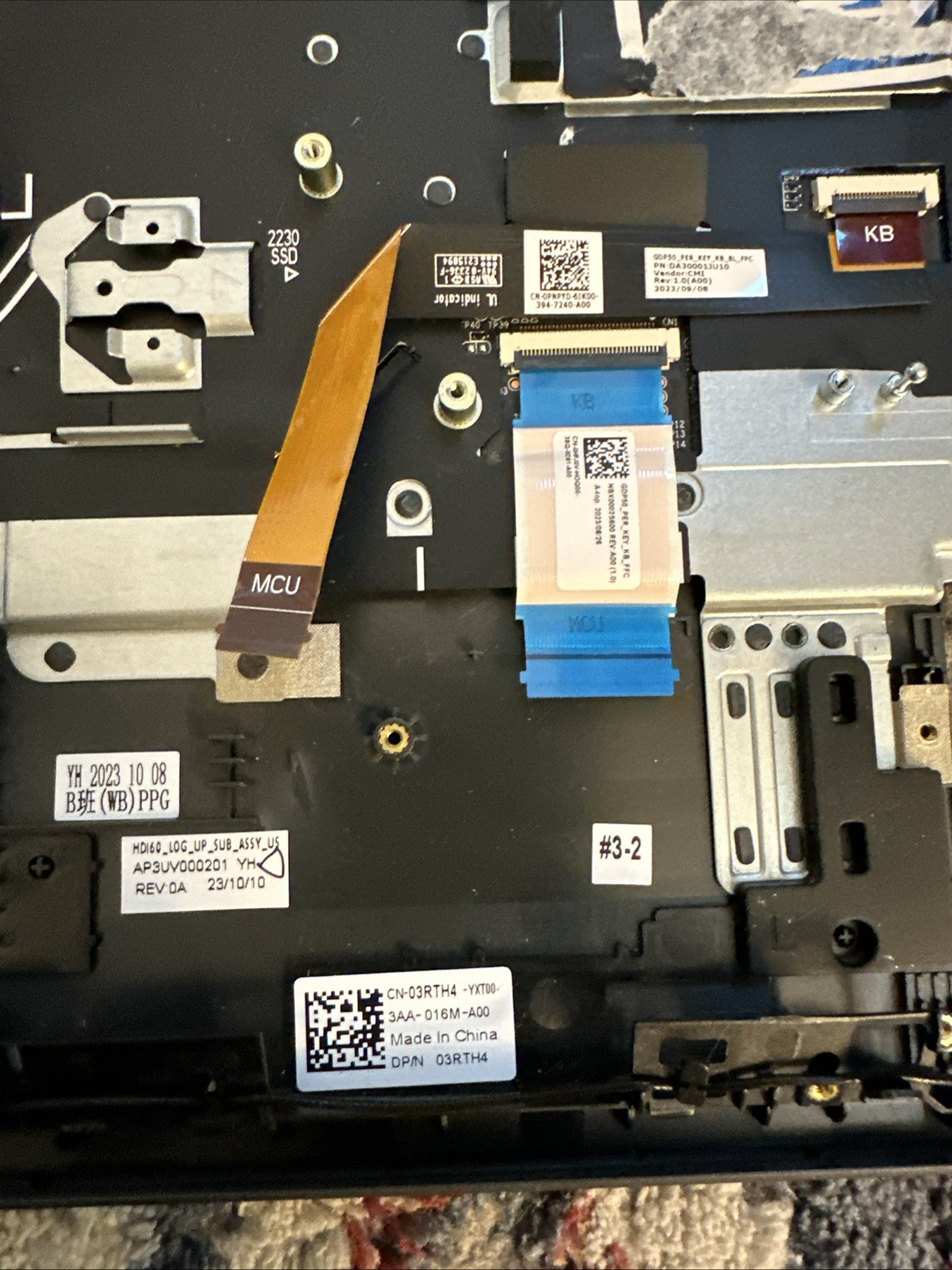 DELL G16 7630 7635 Palmrest Mechanical keyboard 03RTH4 3RTH4 B17