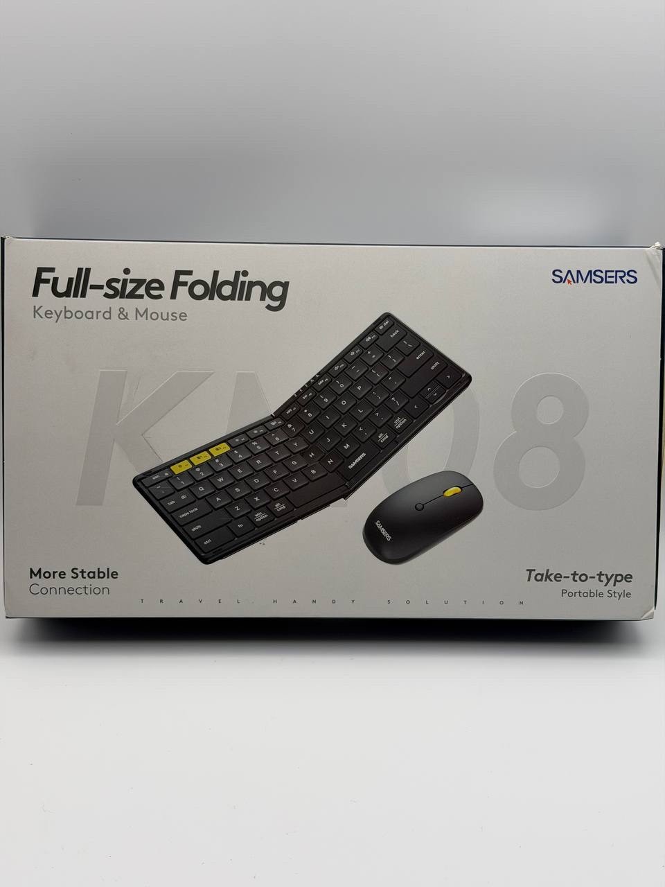 Samsers Foldable Keyboard & Mouse Combo for Windows Mac iOS Android Black