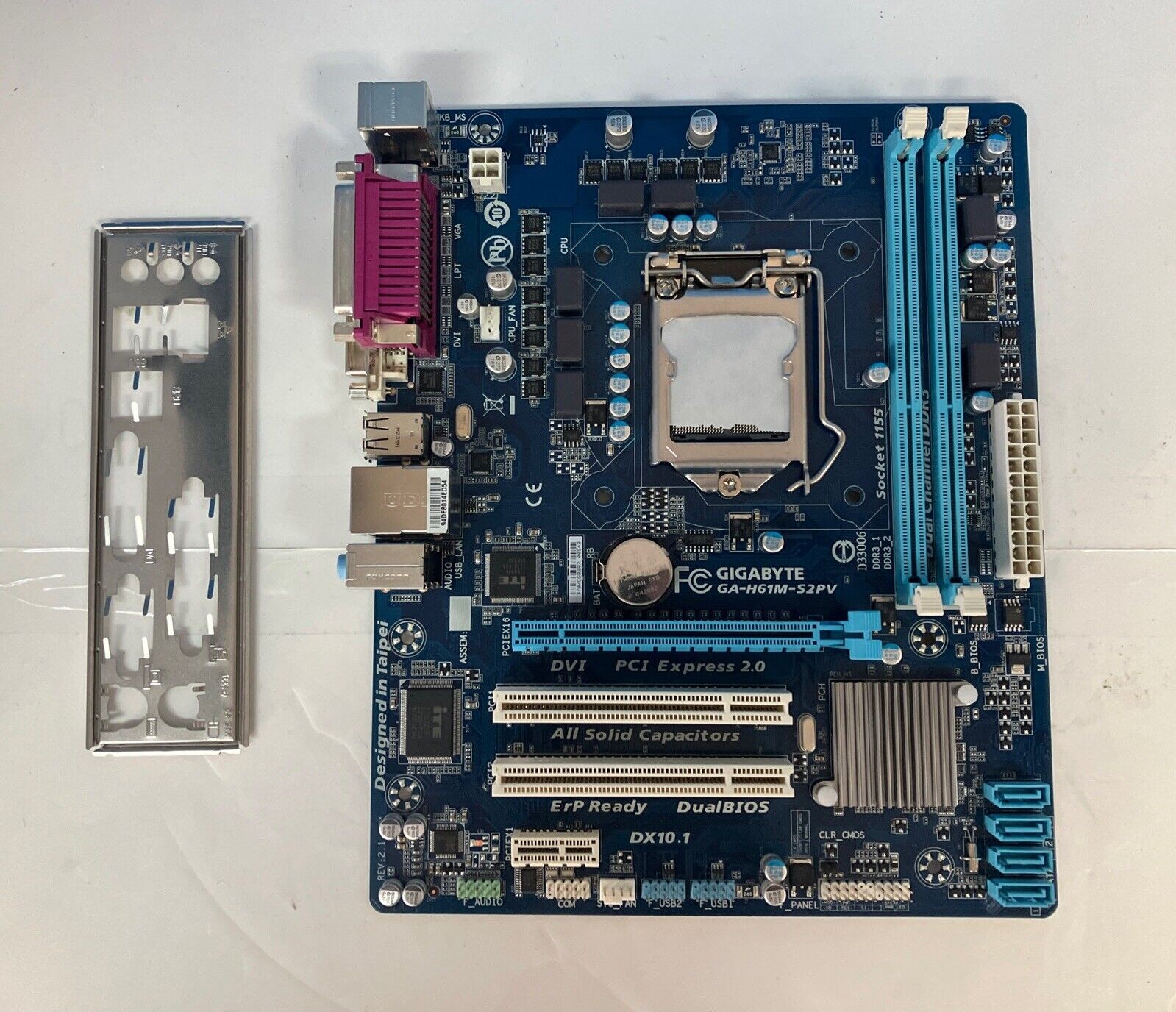 Gigabyte GA-H61M-S2PV LGA1155 DDR3 Intel Motherboard With I/O Shield ~