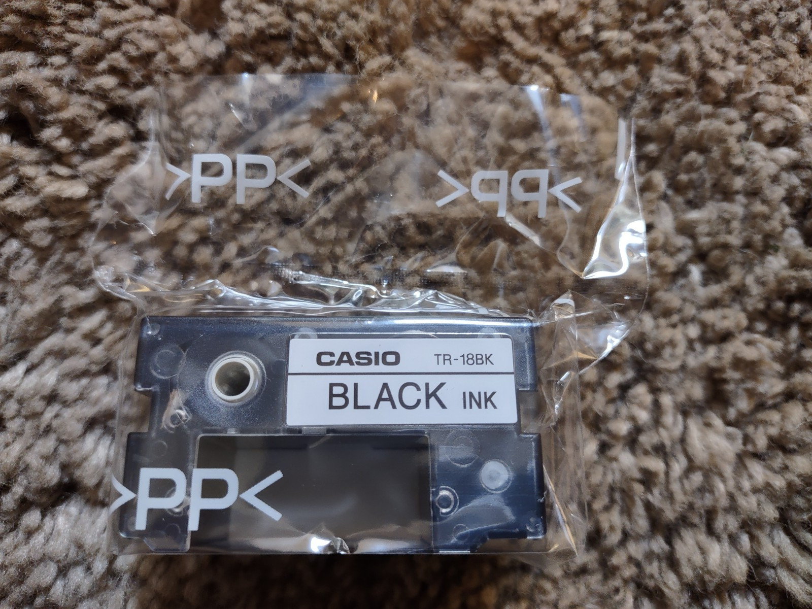 Disc Title Printer Ink Ribbon Cassette Casio TR-18BK-S  Brand New BLACK