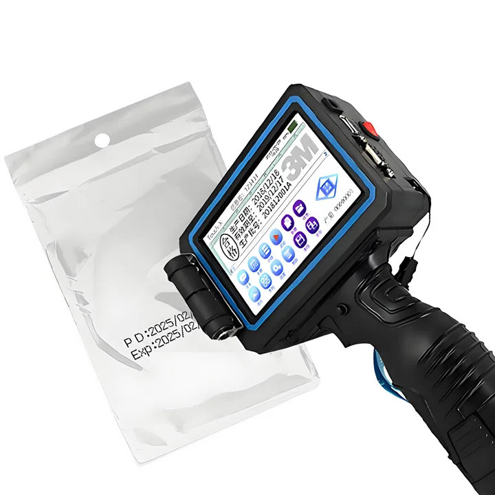 Handheld 12.7MM Inkjet Printer for Expiry Date Logo Barcode QR on Plastic Wood