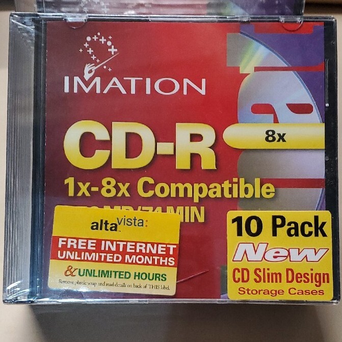 New Imation CD-R 1X-8X 650MB/74Min. 10 Pack Sealed