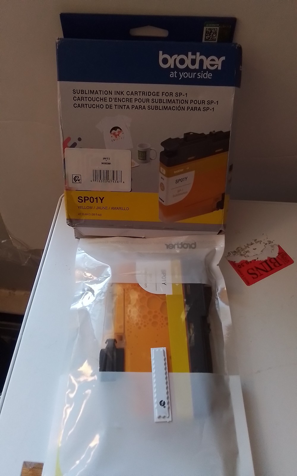Official Brother SP01Y Yellow Sublimation Ink Cartridge For SP-1 Expires 9-2027)