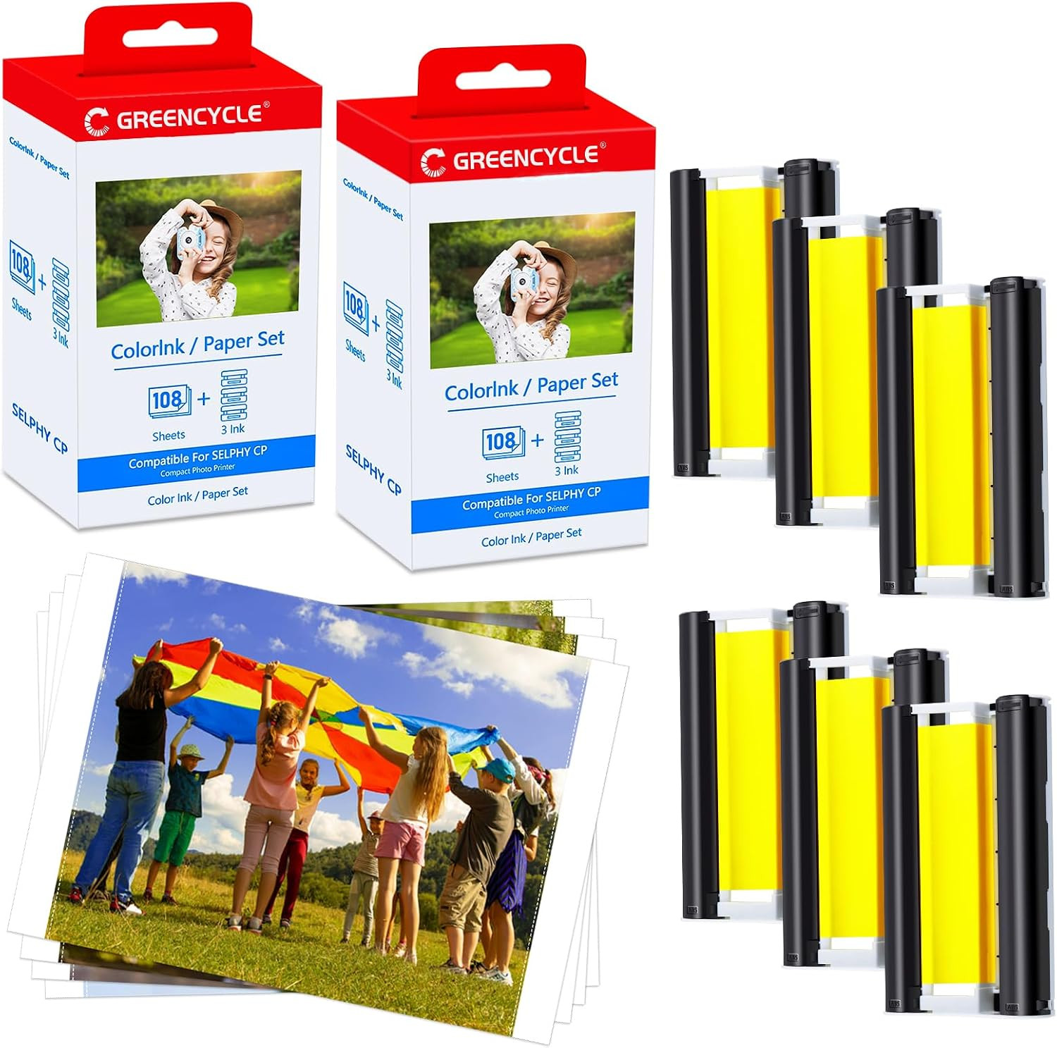 KP-108IN 4x6 2PK 6 Ink 216 Paper Ink Paper Set Fits Canon SELPHY CP720 CP710