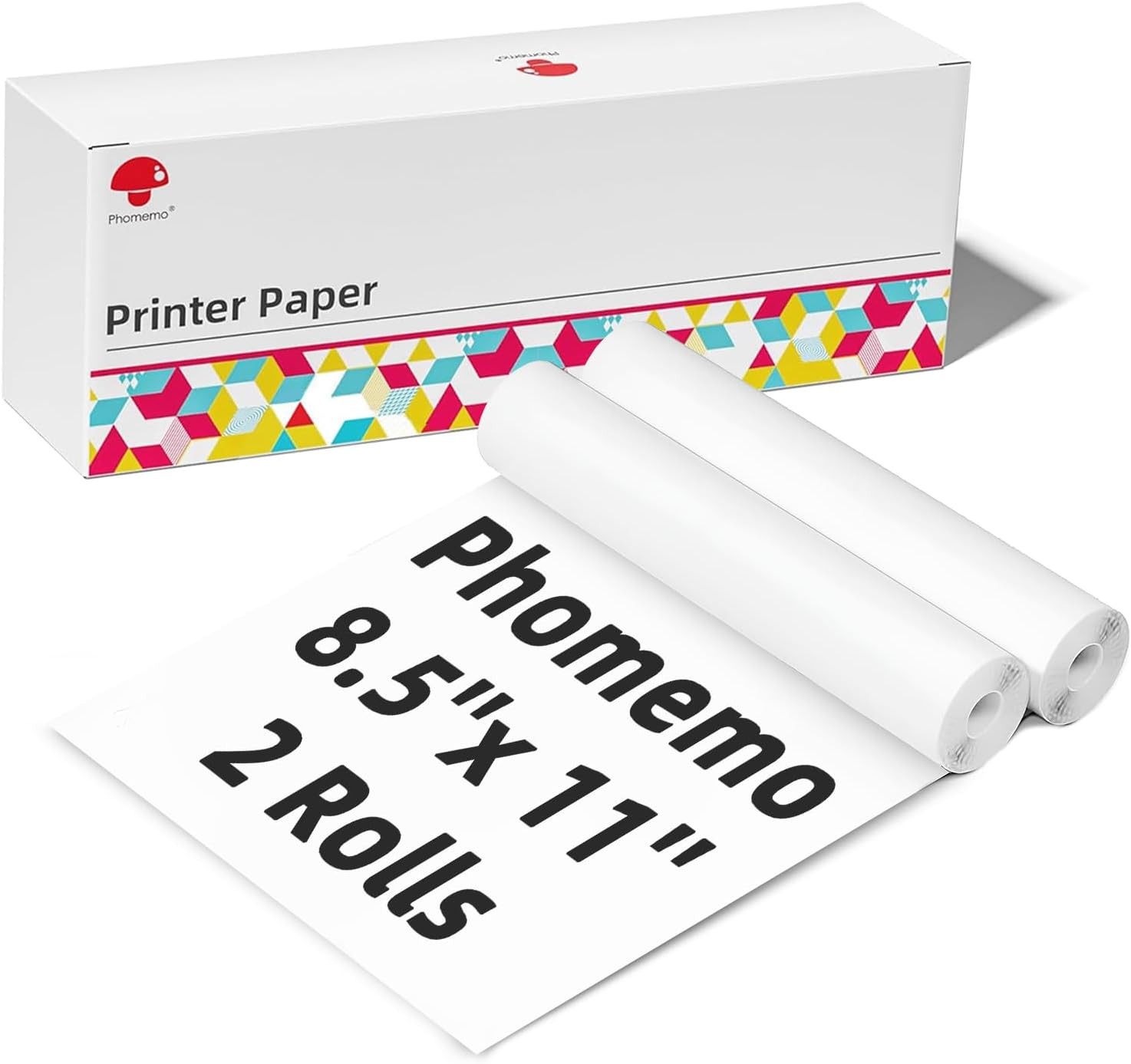 Phomemo M832 Thermal Paper 2 Rolls, 8.5" x 11" US Letter Thermal Printer Paper