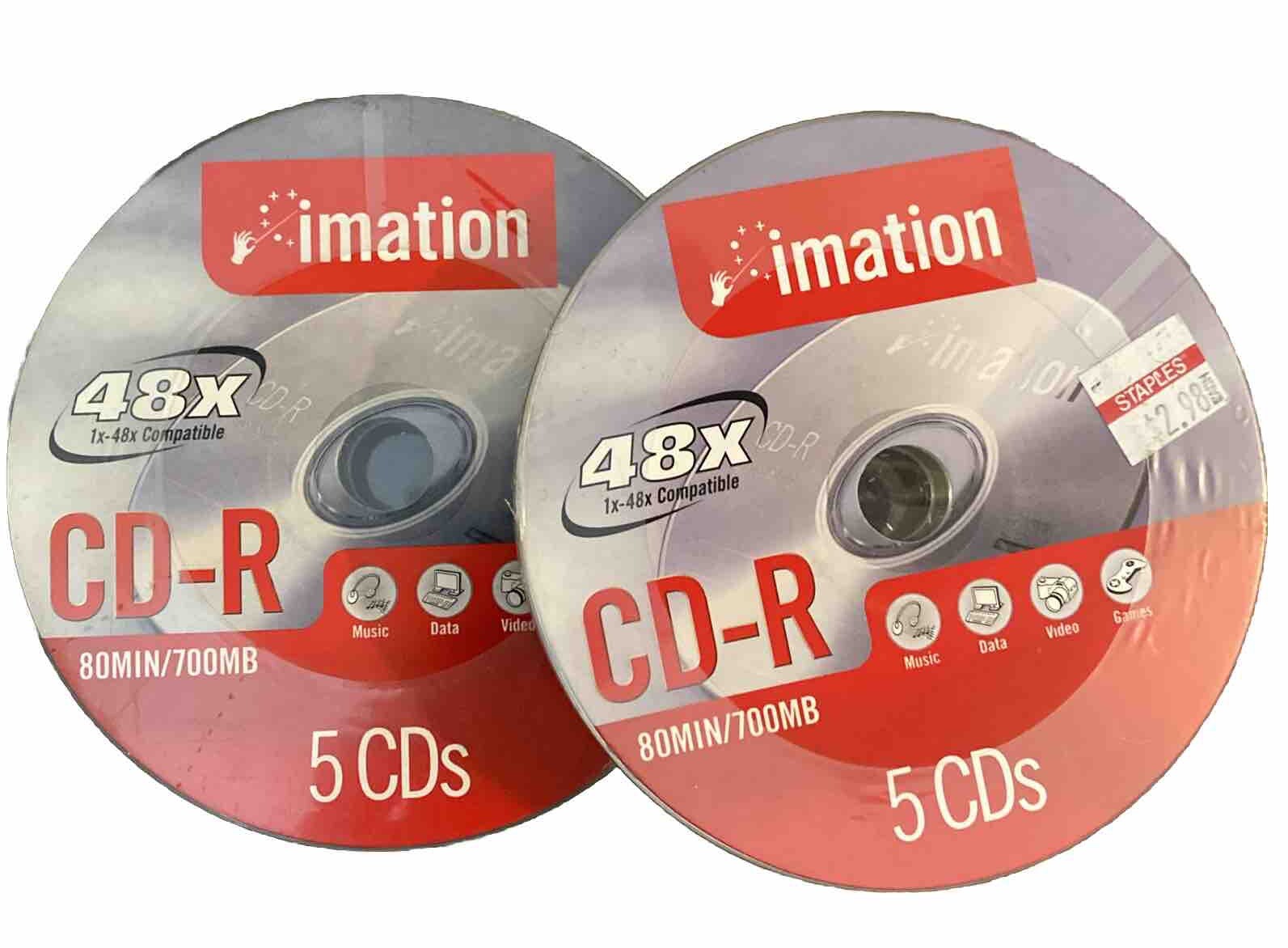 Imation 5 Pack CD-R 700MB 80 Minute 48x  (NEW Quantity 2) 2003 Vintage