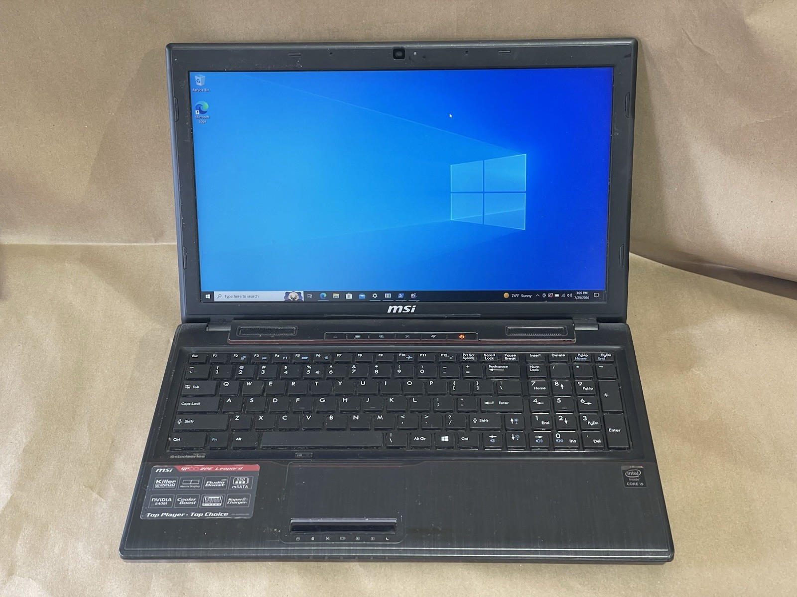 MSI GP60 2PE Leopard 15.6" i5-4210H@2.90GHz 8GB RAM 840M 700GB HDD