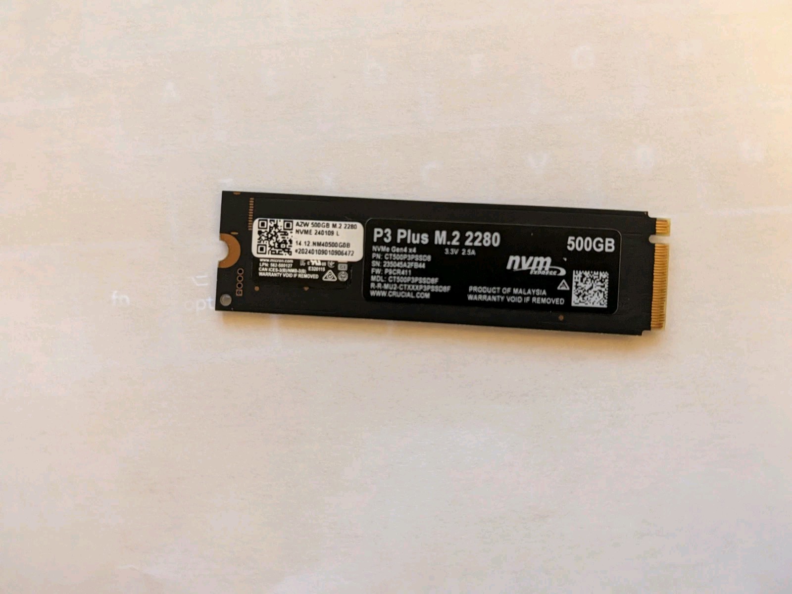 Crucial P3 Plus 500GB M.2 2280 NVMe PCIe 4.0 Internal SSD CT500P3PSSD8 100% 