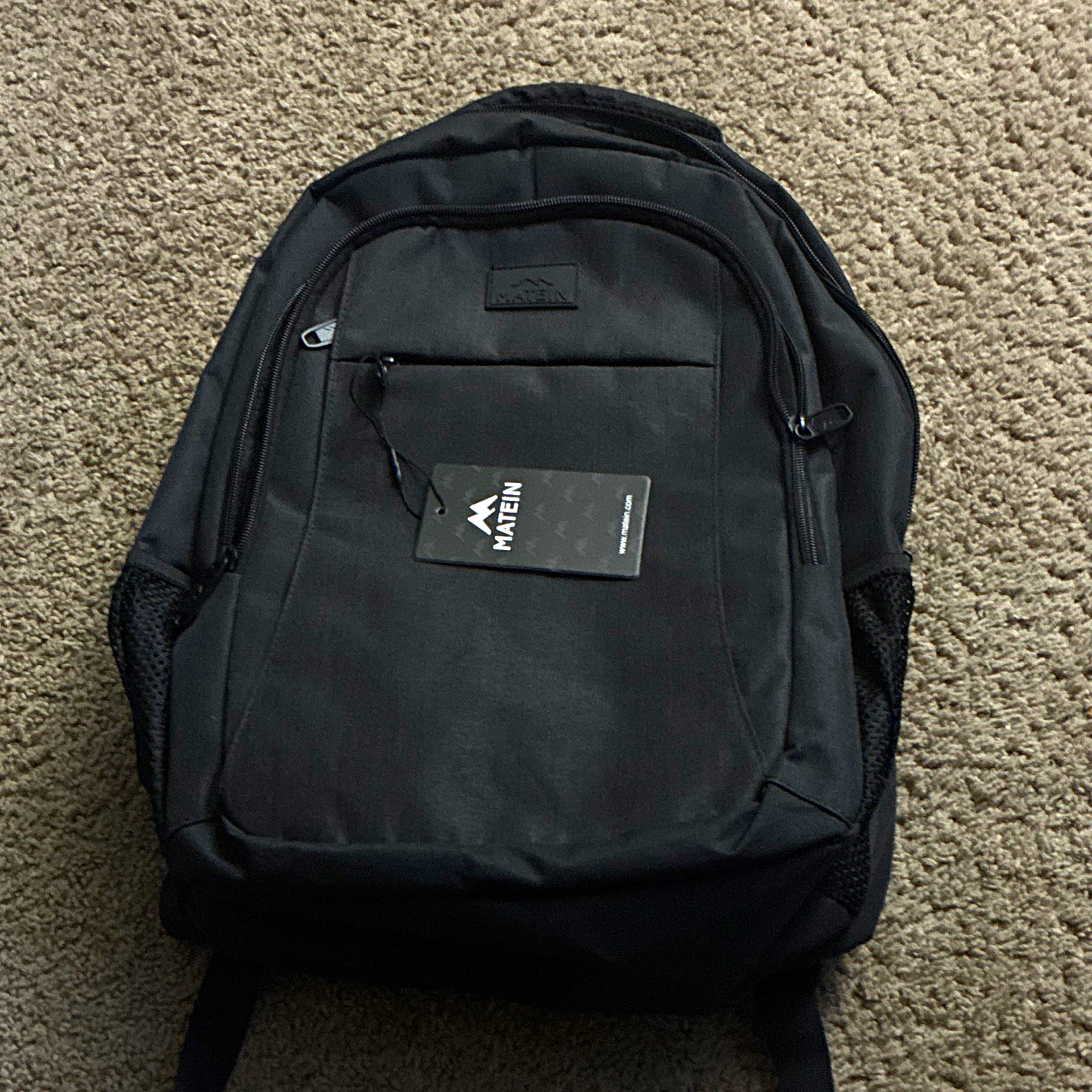 MATEIN Padded Laptop Backpack, Black Solid Pattern Backpack