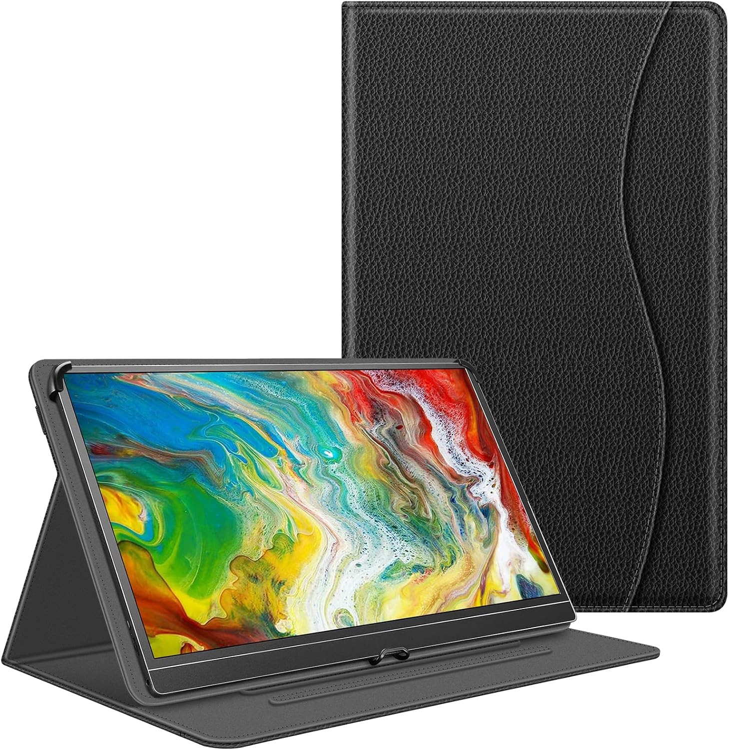 Multi-Angle Viewing Case for Portable Monitor 15.6-16.1 inch with Front Pocket