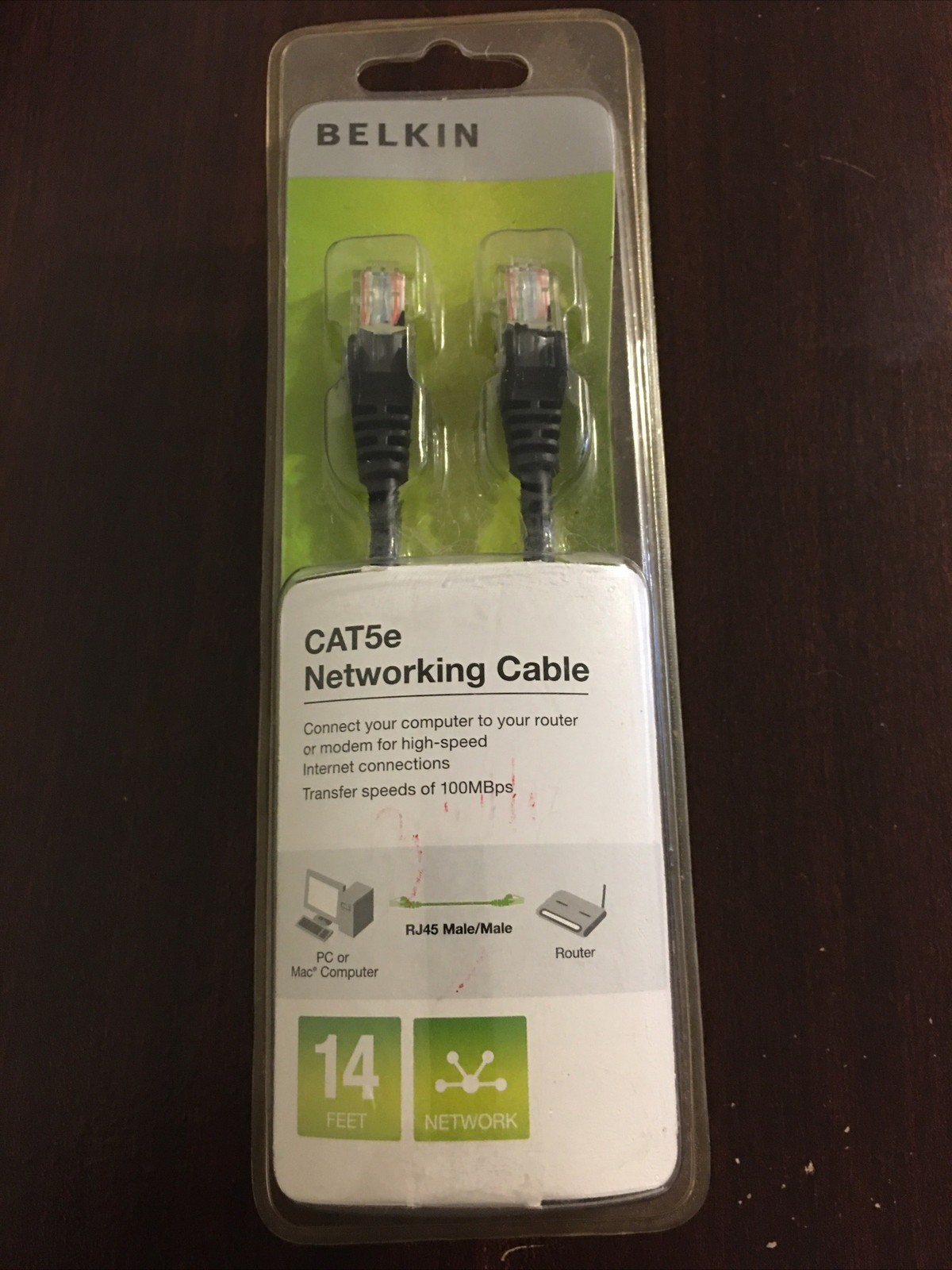 Belkin CAT5e Network Ethernet Cable 14ft Snagless Design