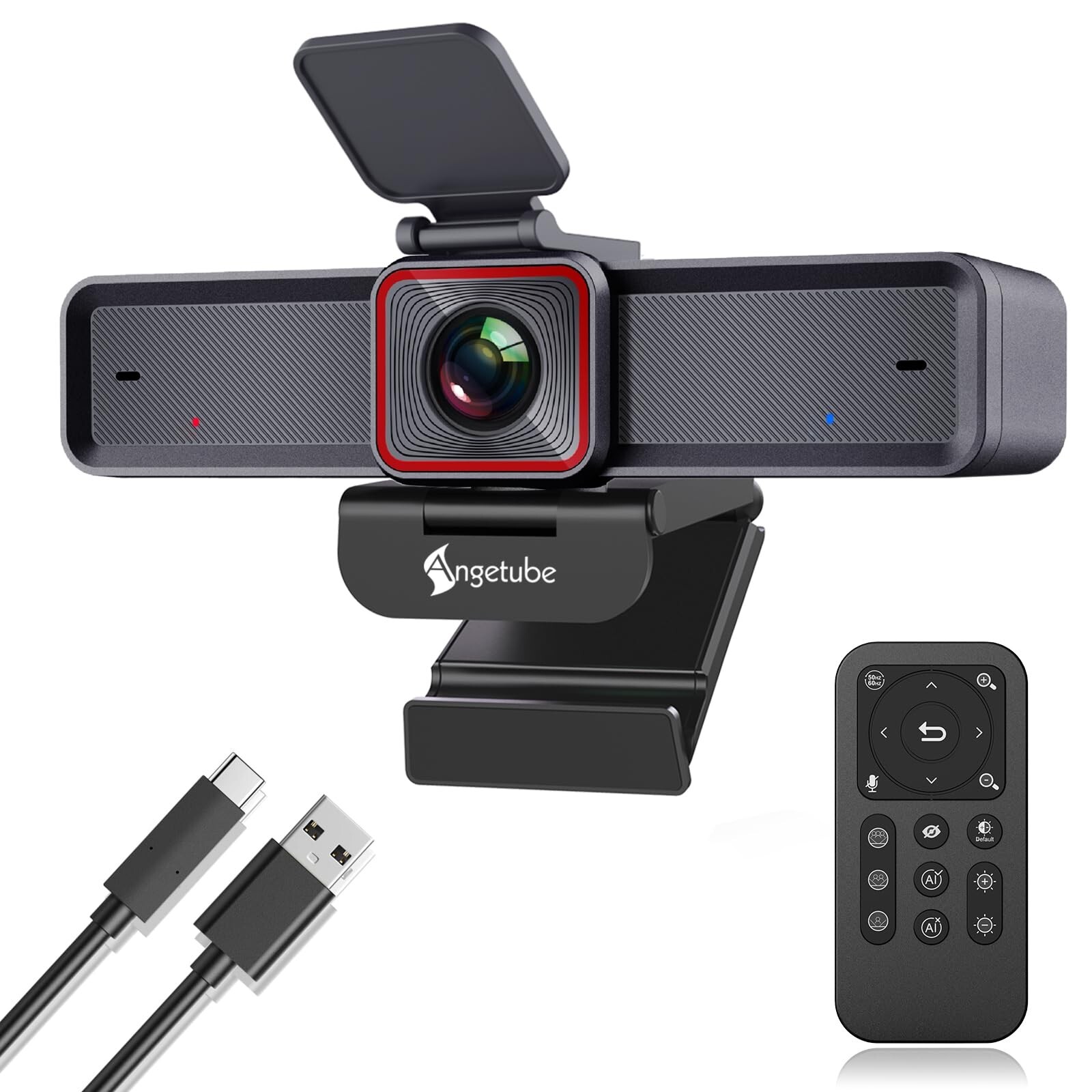 Angetube 4K Webcam with AI Tracking,Remote Control 4K Web Camera/10X Digital ...