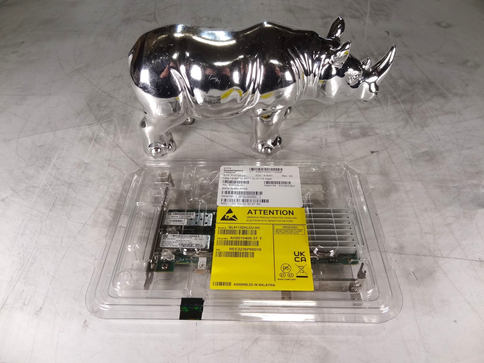NEW SEALED P21934-B21 HP 2-PT 10G ETHERNET SFP+ ADAPTER (QL41132HLCU), P21933-B2