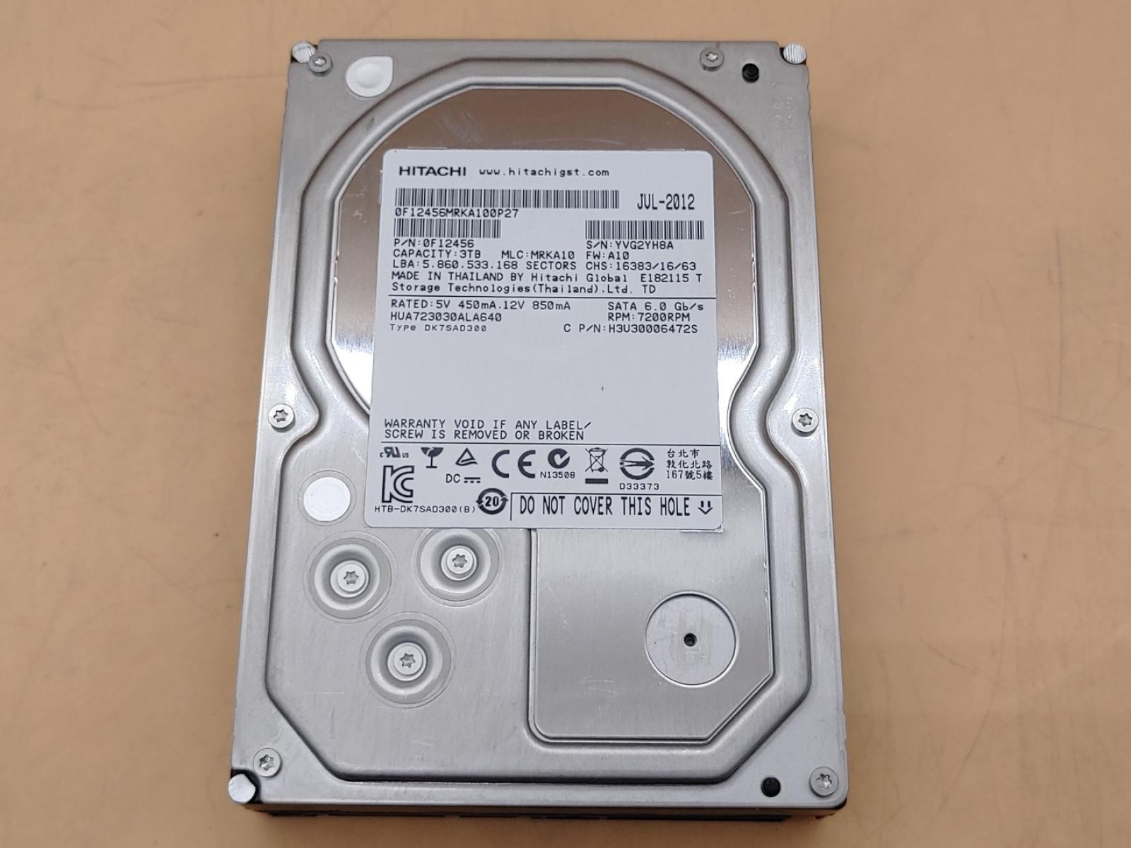 Hitachi 3TB HDD 3.5" SATA III 6.0 Gb/s 7200 RPM 64MB HUA723030ALA640 (0F12456)