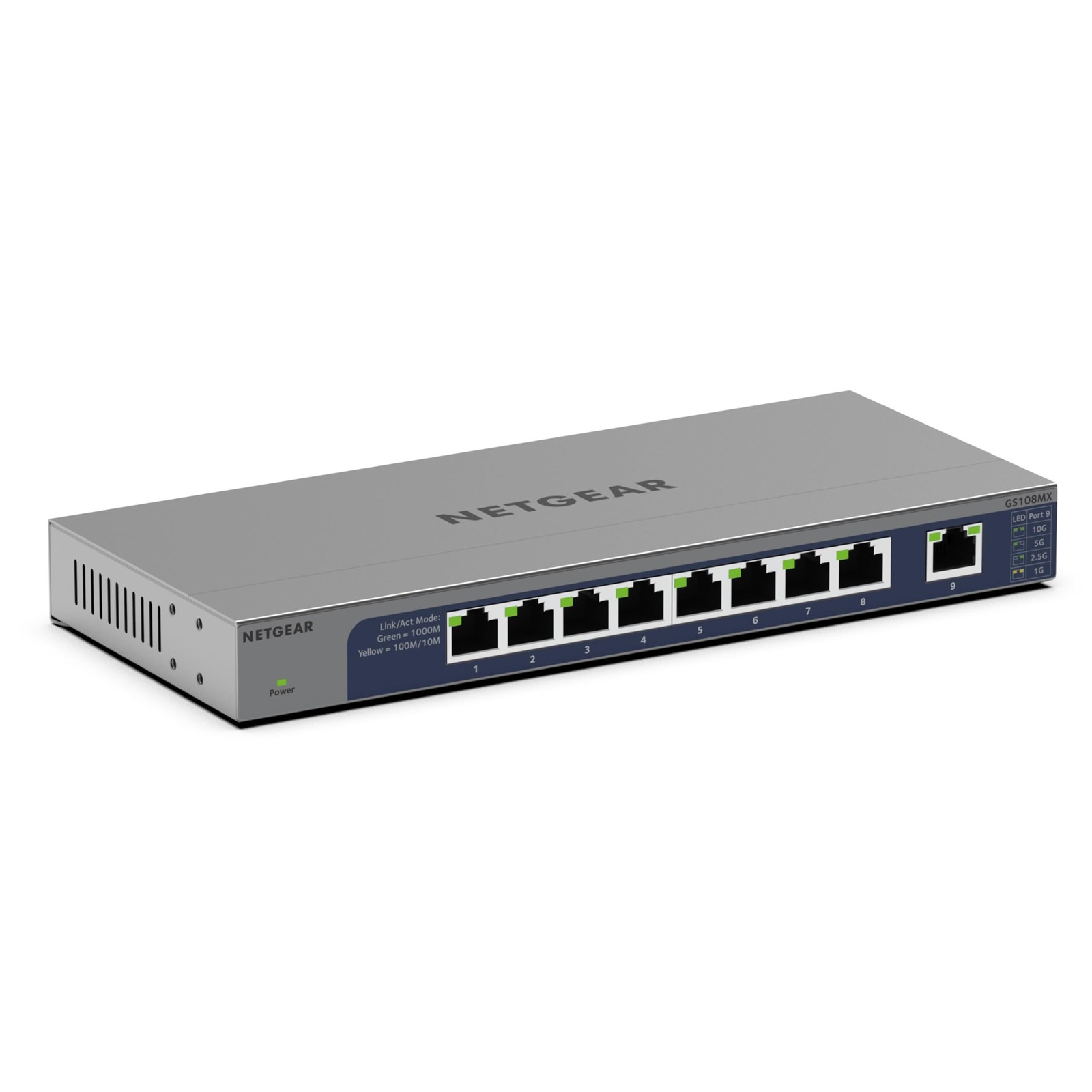 NETGEAR 8-Port 1G/10G Multi-Gigabit Ethernet Unmanaged Switch (GS108MX) - wit...