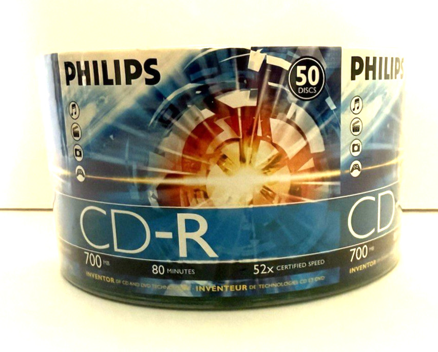 50 PHILIPS CD-R Logo Brand Discs 700MB 52x 80 mins  CR7D5NH50