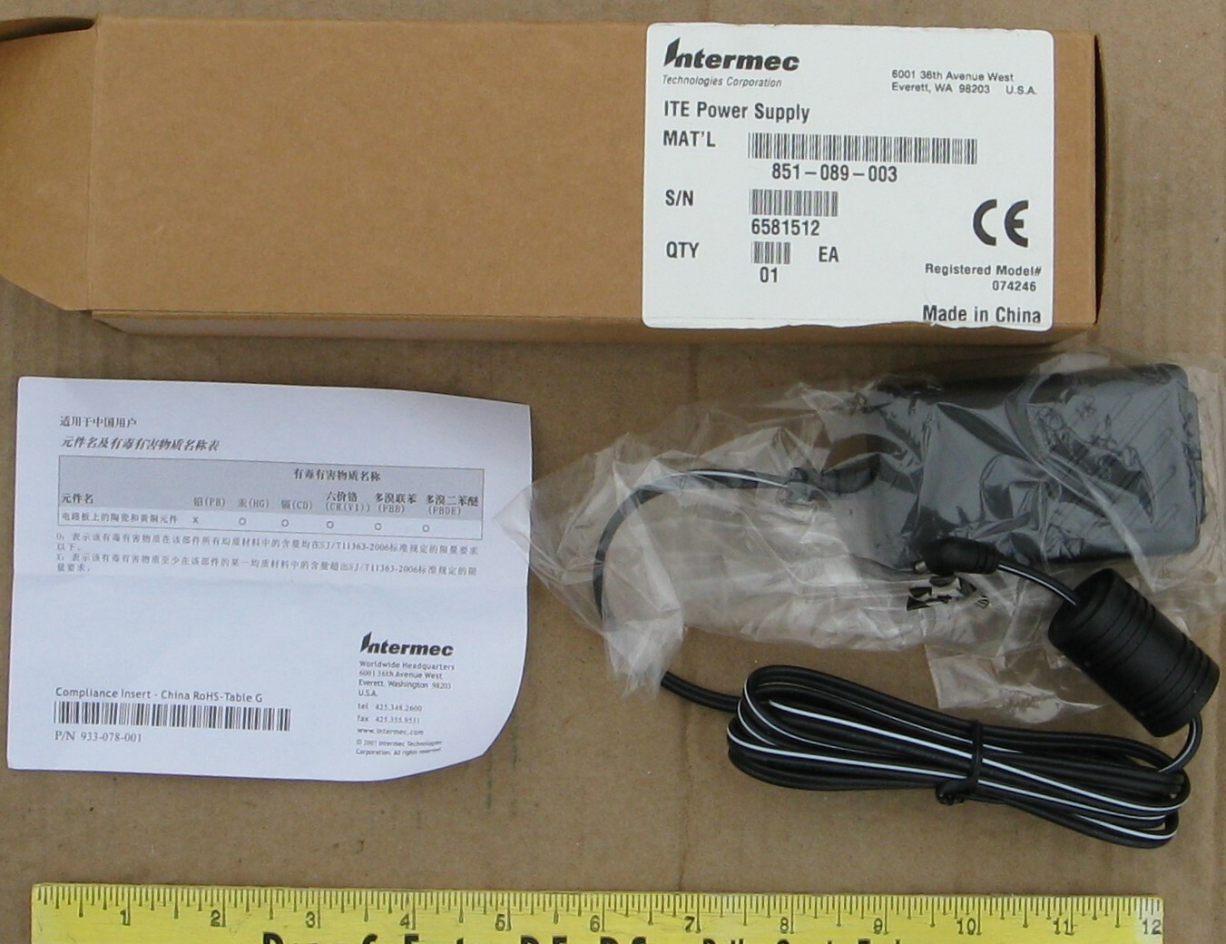 Intermec CN3 CN4 Power Supply for Scanner Mobile Computer 851-089-203 OEM 5V 18W
