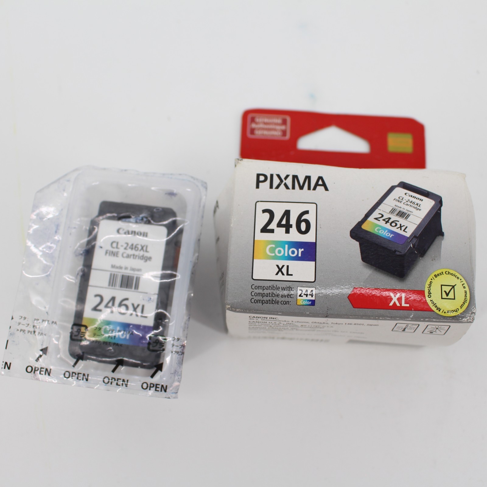 2x Genuine Canon CL-246XL Color Ink Cartridge 246 XL | Open Box New Condition