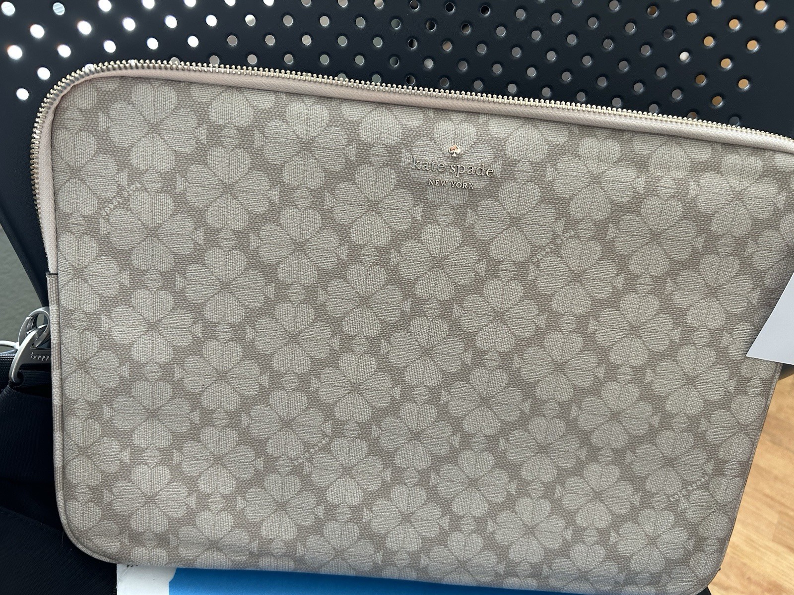 Kate Spade New York Beige Floral Canvas Padded Laptop Sleeve Case for 15"