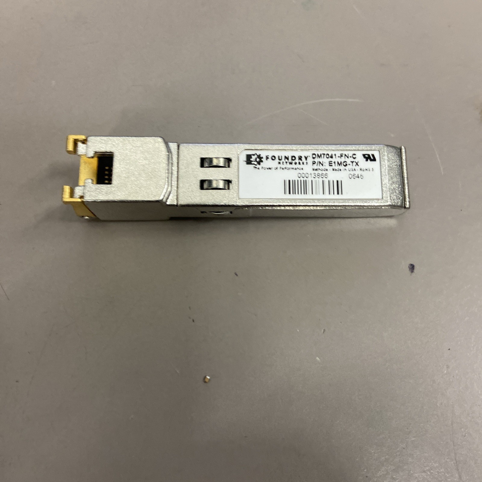 E1MG-TX Foundry Networks 1GbE SFP-RJ45 Copper Transceiver Module DM7041-FN-C