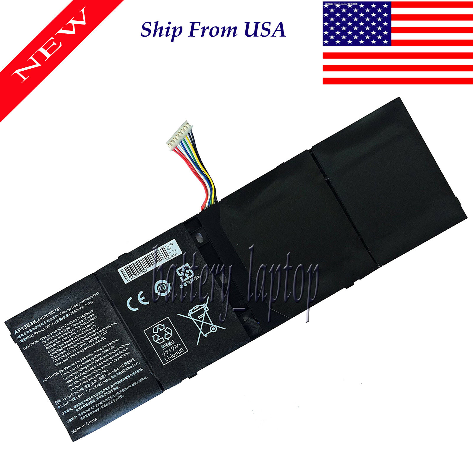 Battery For Acer Aspire M5-583P Series M5-583P-6637 M5-583P-6423 AP13B3K AP13B8K