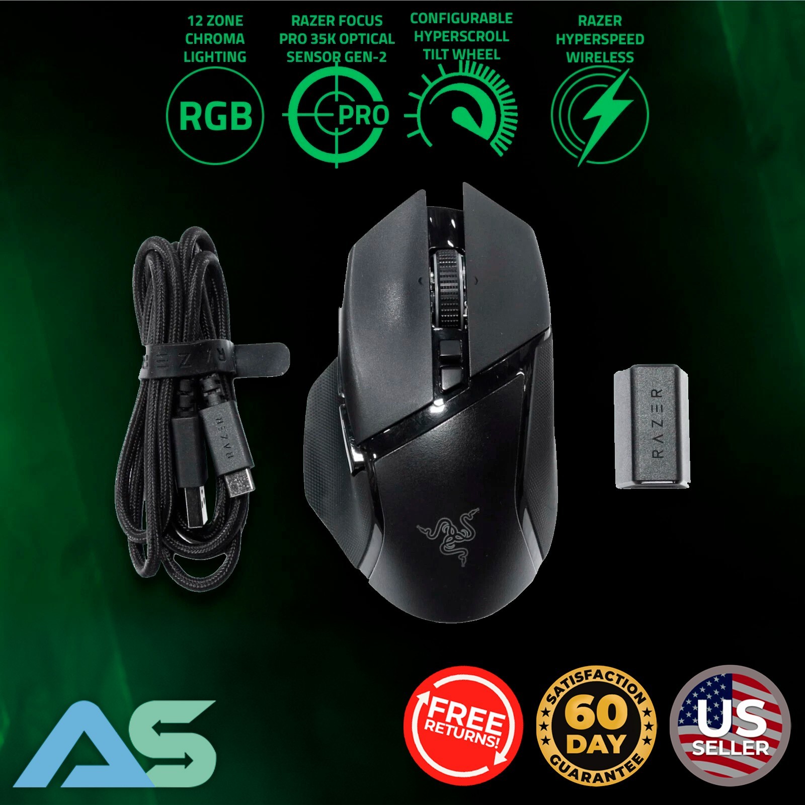 Razer Basilisk V3 Pro 35K DPI Optical HyperSpeed Wireless Ergonomic Gaming Mouse